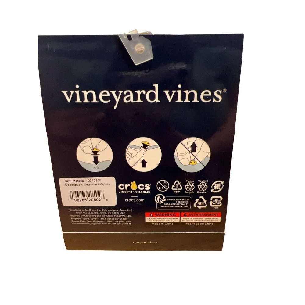 Vineyard Vines Charms Unisex OS Multicolor Good Holiday 5-Pack‎ Set